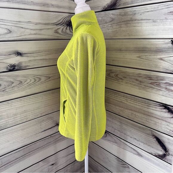 Tek Gear Bright Yellow-Green Quarter Zip Pullover - Picture 8 of 9